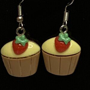 Cupcake Earrings, Baking Earrings, Funny Food, Food Earrings, Gift Idea, Dessert